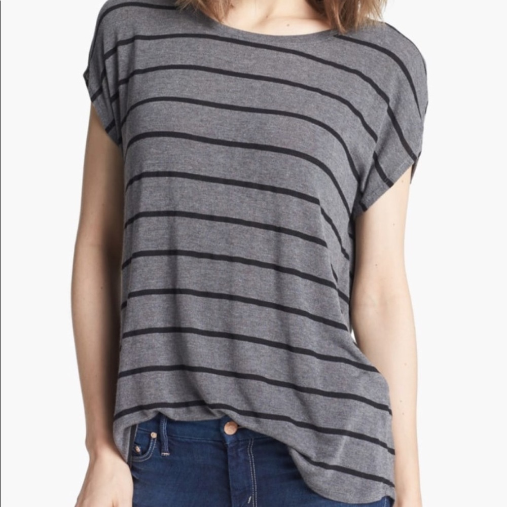 Stem Stripe Back Zip Tee